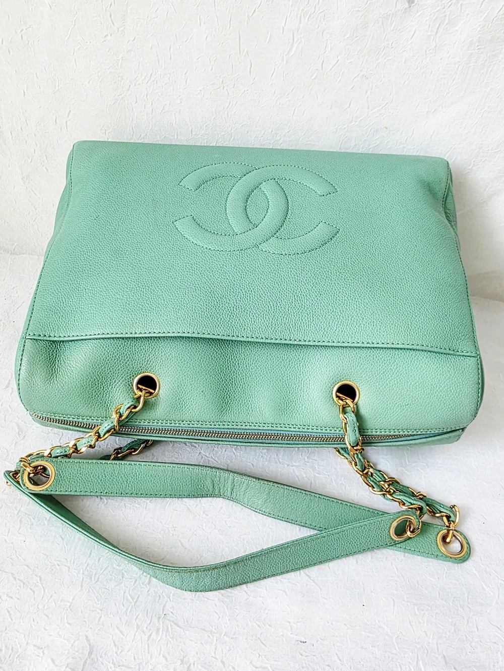 Auth Chanel CC Coco Mark Caviar Large Leather Shoulder Bag - Picture 8 of 12